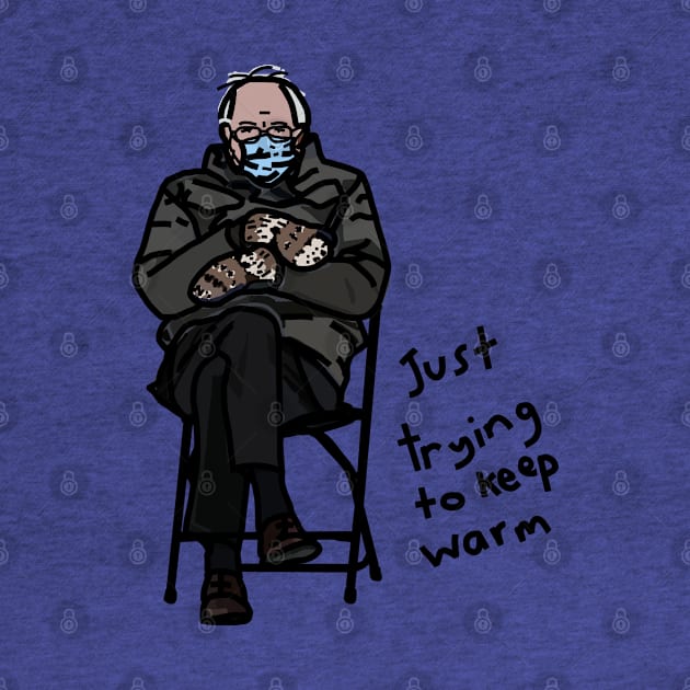 Keep Warm Bernie Sanders Memes Line Drawing by ellenhenryart
